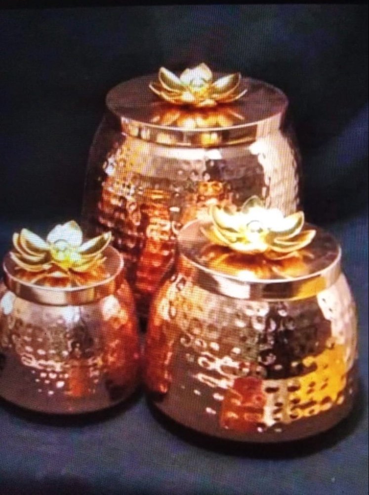 ED Handicrafts Metal Dry Fruit Jars, Shape: Circular, Size: 3