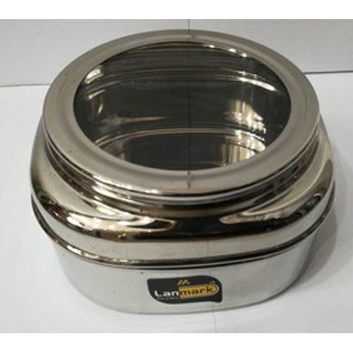 Silver Dry Fruit Stainless Steel Container, for Home, Packaging Type: Box