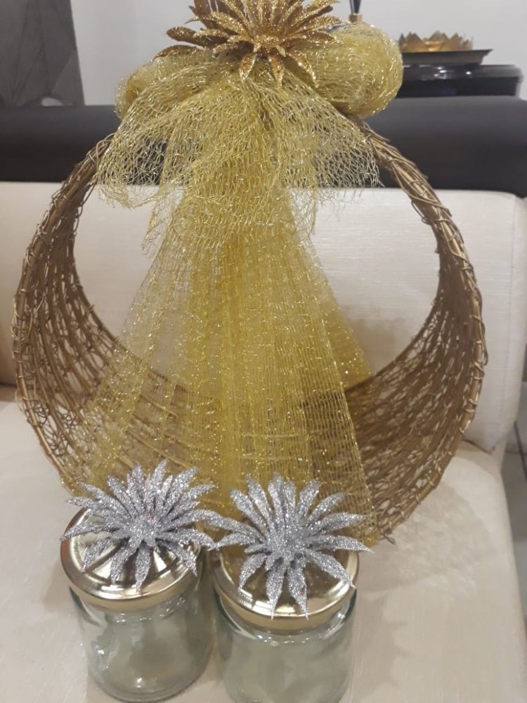 Gold Metal Gift Basket