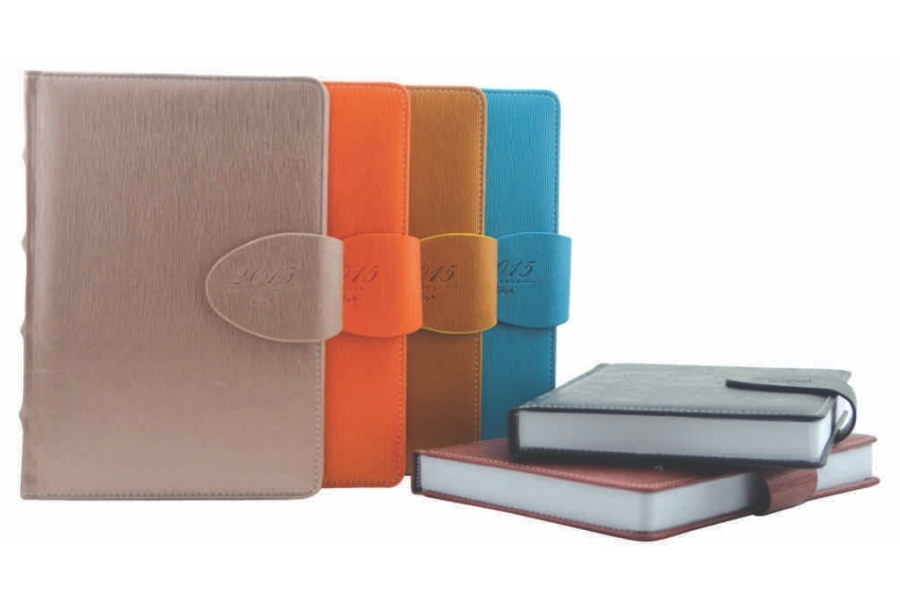 Synthetic Pu Leather Flap Lock Design Dairy Daily Office Diary, For Printed Business Information, Yearly