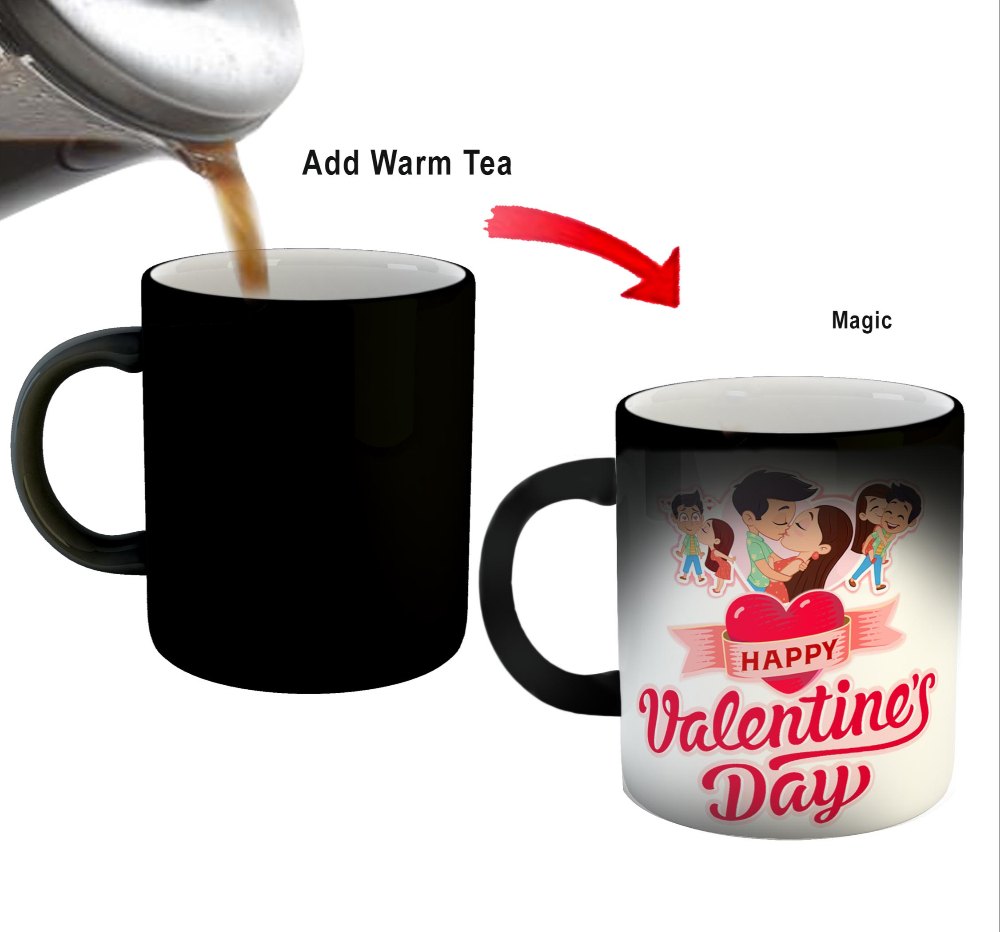 Ceramic Printed Black Matte Magic Mug 11Oz