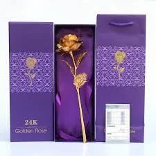 Golden Rose Valentine Gift Showpiece
