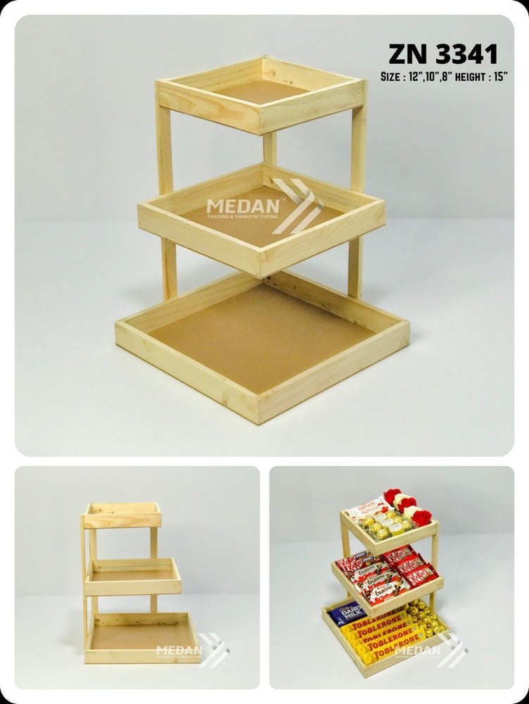 3 Layer Wooden Tray Occasional Gift Hmaper