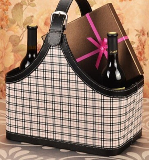 Multicolor Leatherette Leather Gift Hampers Basket