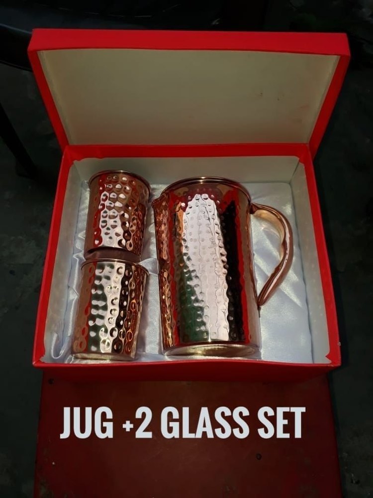 Copper Set with Jar and Glass