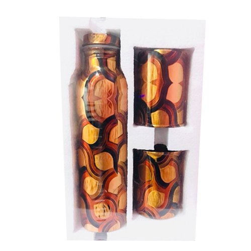 Printed Copper Bottles Set, Packaging Type: Box