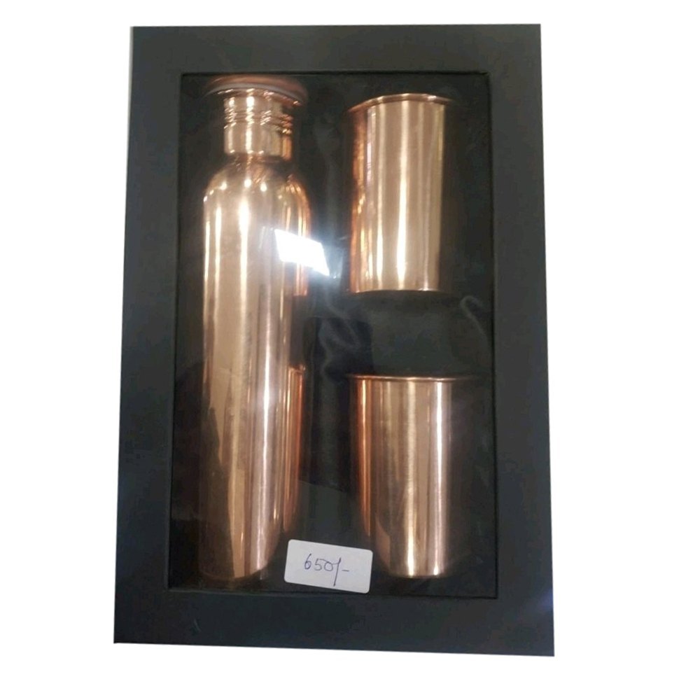 Copper Bottle Glass Gift Set, Packaging Type: Box