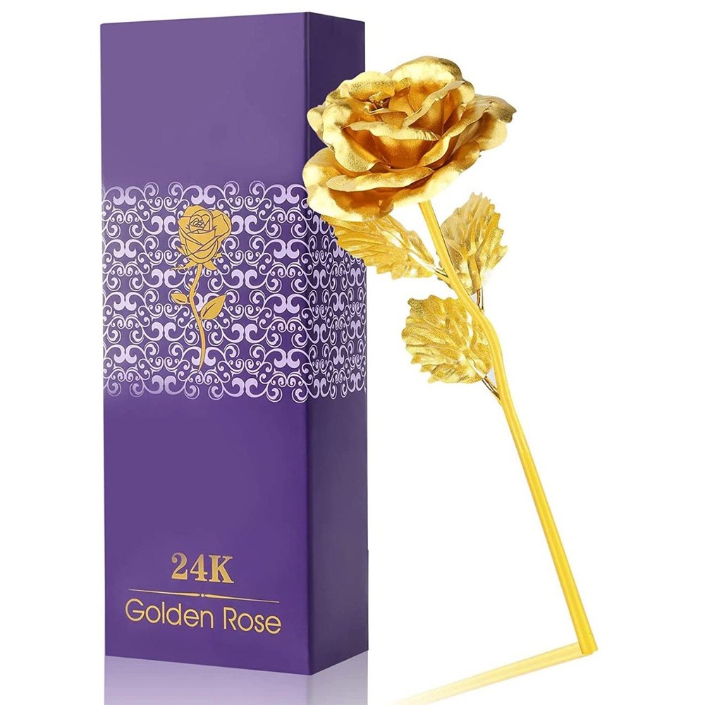 Metal Golden Rose Gift, Size/Dimension: 25 cm X 6 cm X 6 cm