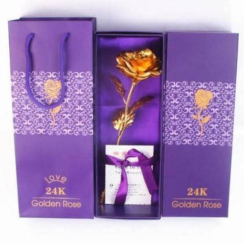 Golden Foil Rose, Size: Free Size, Packaging Type: Box