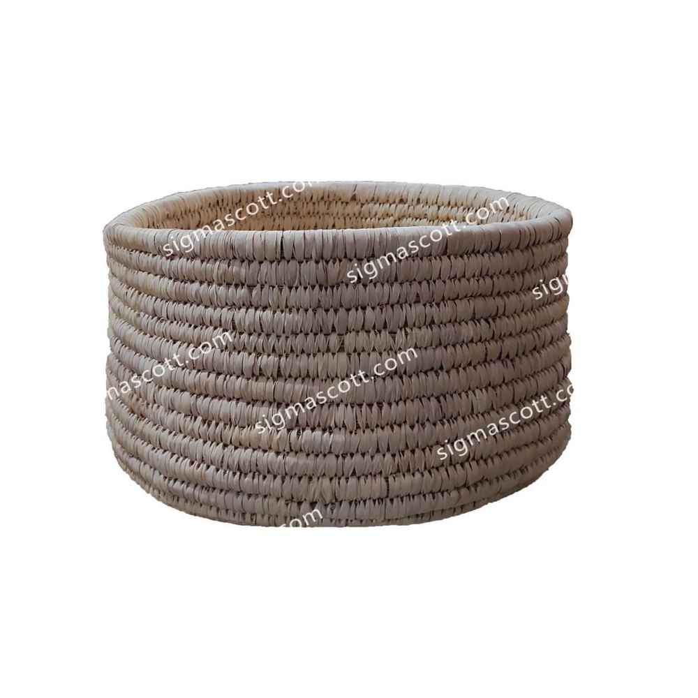 Handmade Natural Handicraft Sabai Sea Kauna Grass Storage Box, Round, Size/Dimension: 12x12