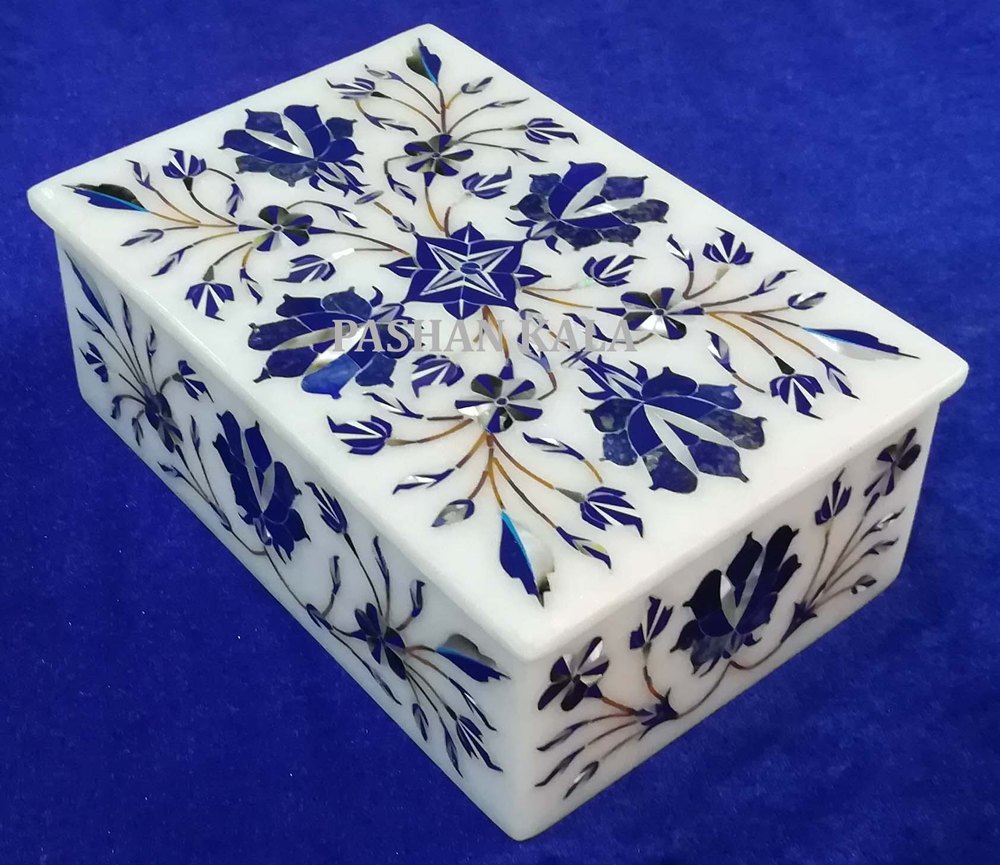 Inlay Marble Inlaid Decorative Box, For Home, Rectangular