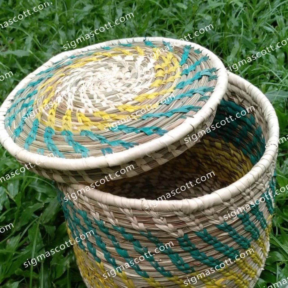 Handmade Mix Handicraft Sabai Sea Kauna Grass Storage Box, For Household, Box Capacity: 200gram
