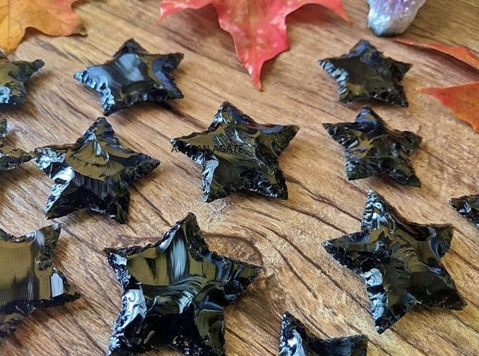 Black Obsidian Star Shape Agate Arrowhead Wholesale Bulk Arrowheads For Sale