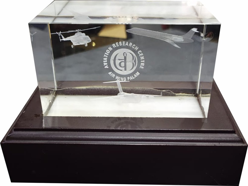 Modi Graphic 3D Crystal Award, Shape: Rectangular