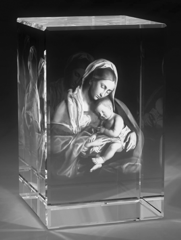 Transparent Jesus 3D Crystal Cube, Size/Dimension: 2x2x3