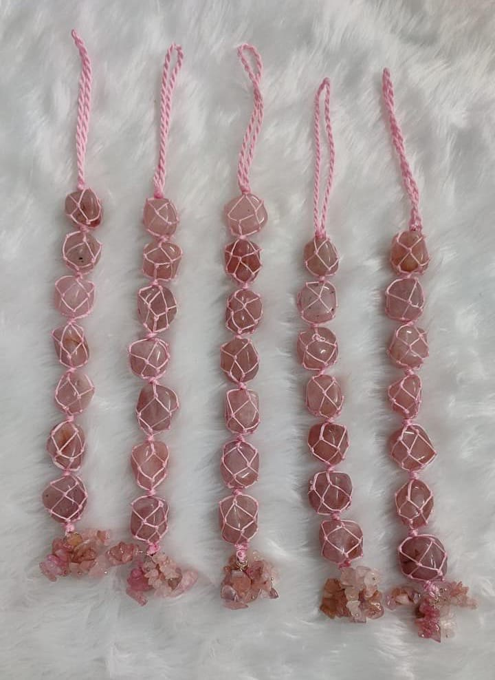 Square Excellent Hanging Natural Stone Rose Quartz, 50-100 Gram