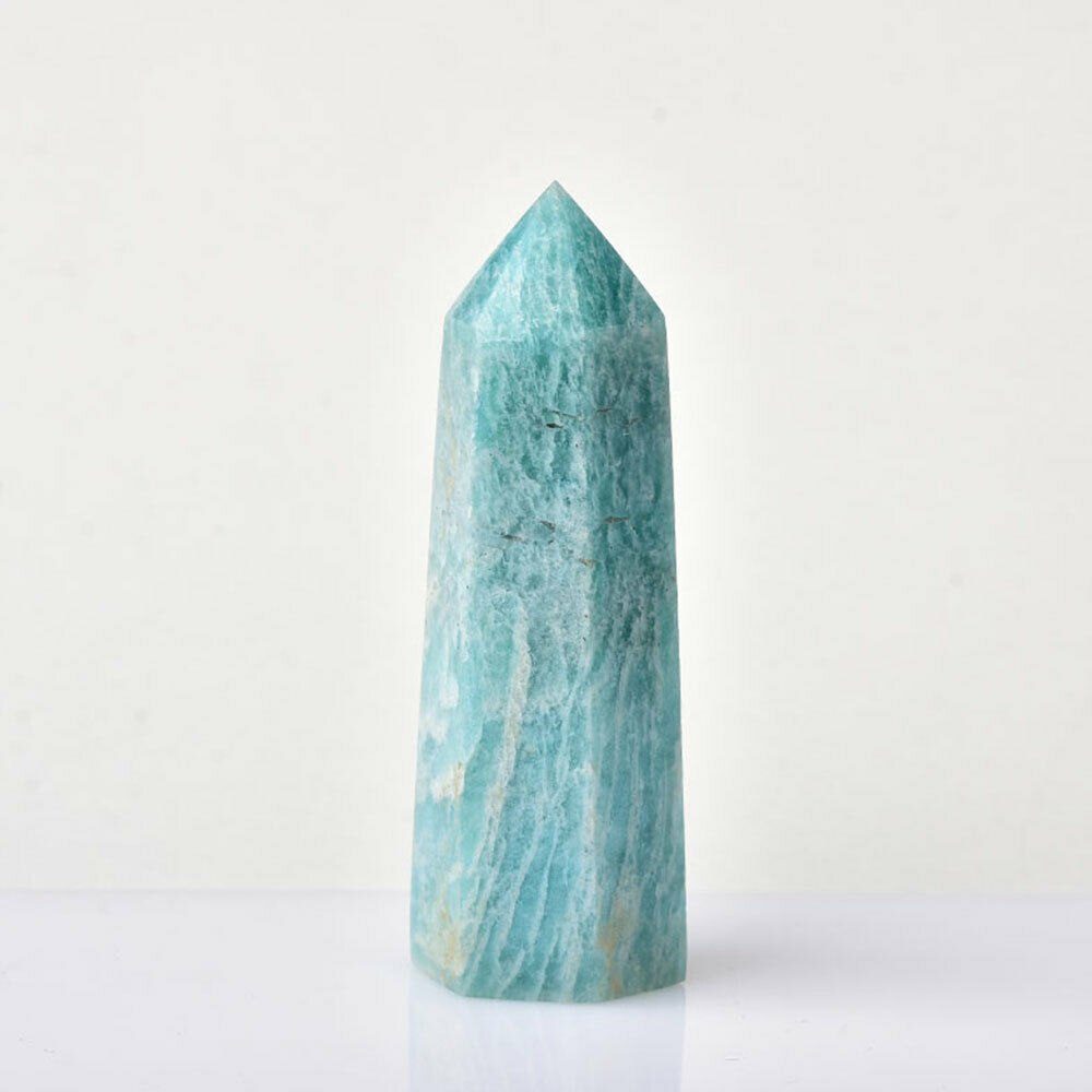 Light Green Gemstone Wholesale Amazonite Crystal Stone Obelisk Wand, Size: 3.5- 4 Inch