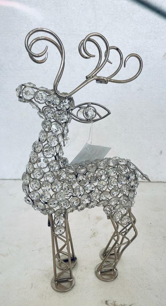 Silver 2 Feet Iron Crystal Reindeer, For Home Decor