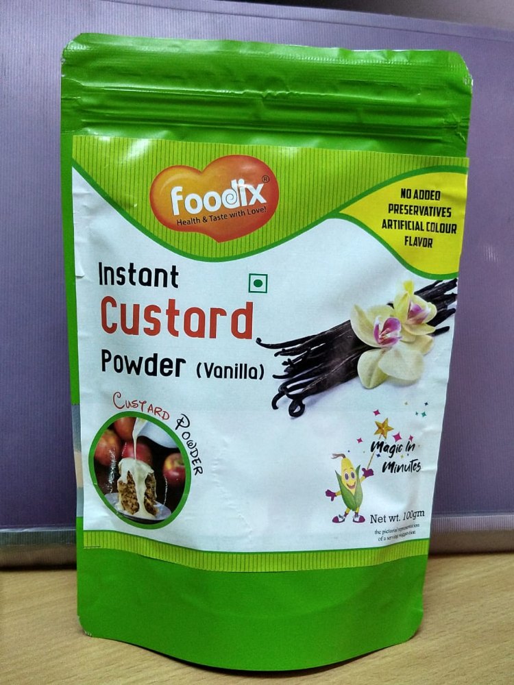 Foodix White Instant Custard Powder - Vanilla, Packaging Type: 100 Gm