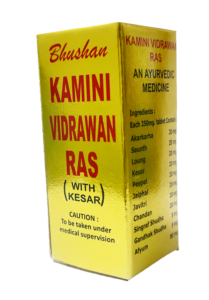 Kamini Vidrawan Rasa With Kesar In Golden Packing, Strength and Stamina, 10 Gm