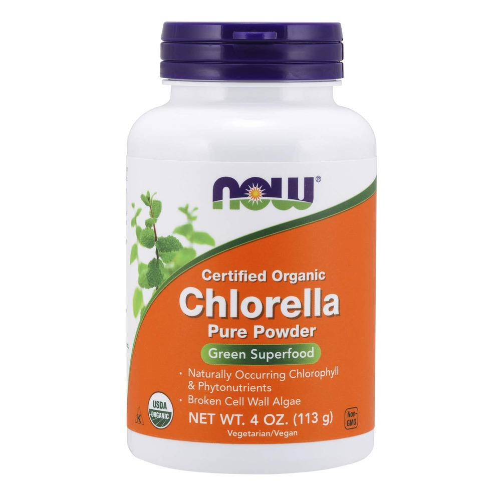 Now Organic Pure Chlorella Powder, Packaging Size: 113g