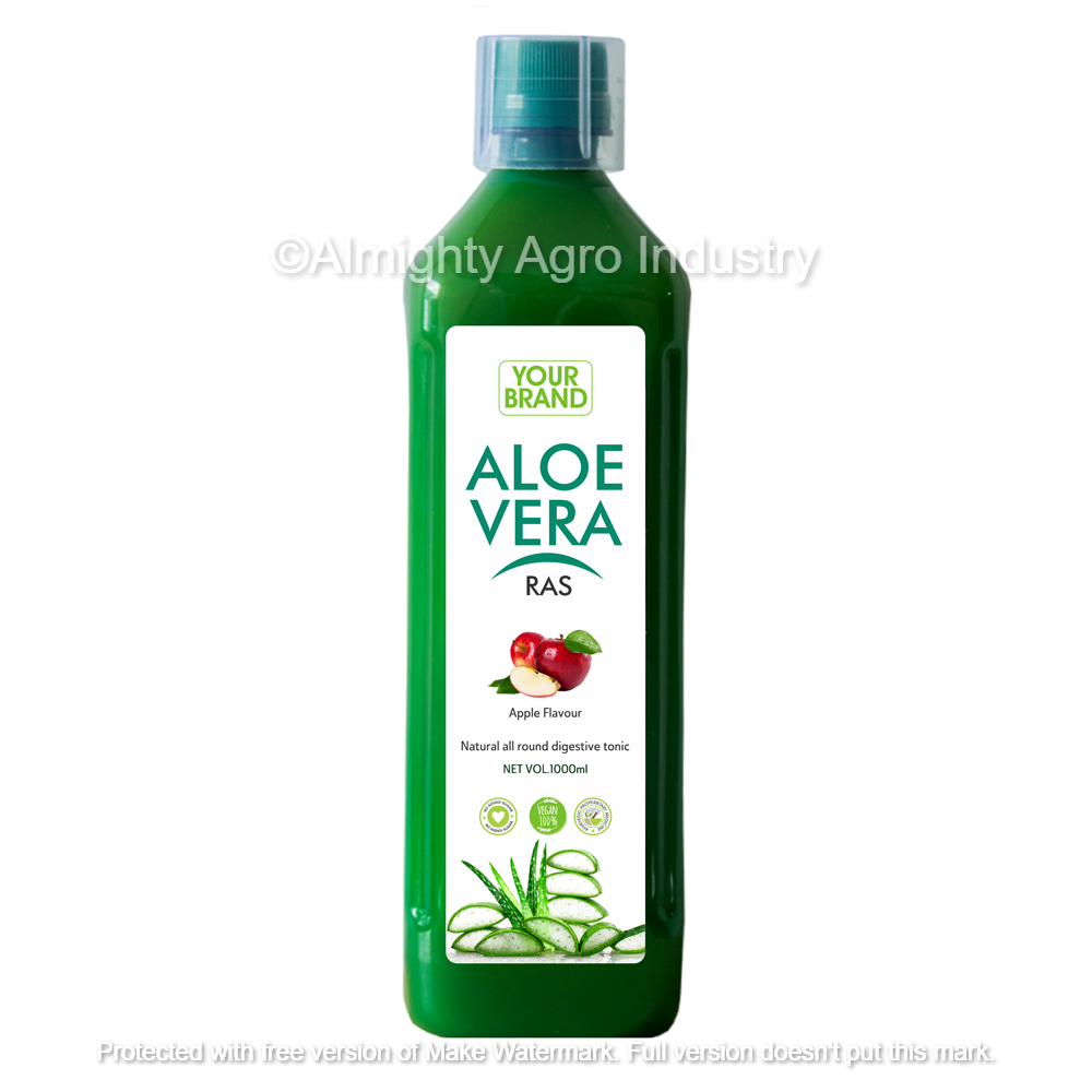 private label Aloe Vera Juice Apple Flavour, Packaging Size: 500ml/1000ml, Packaging Type: Bottle