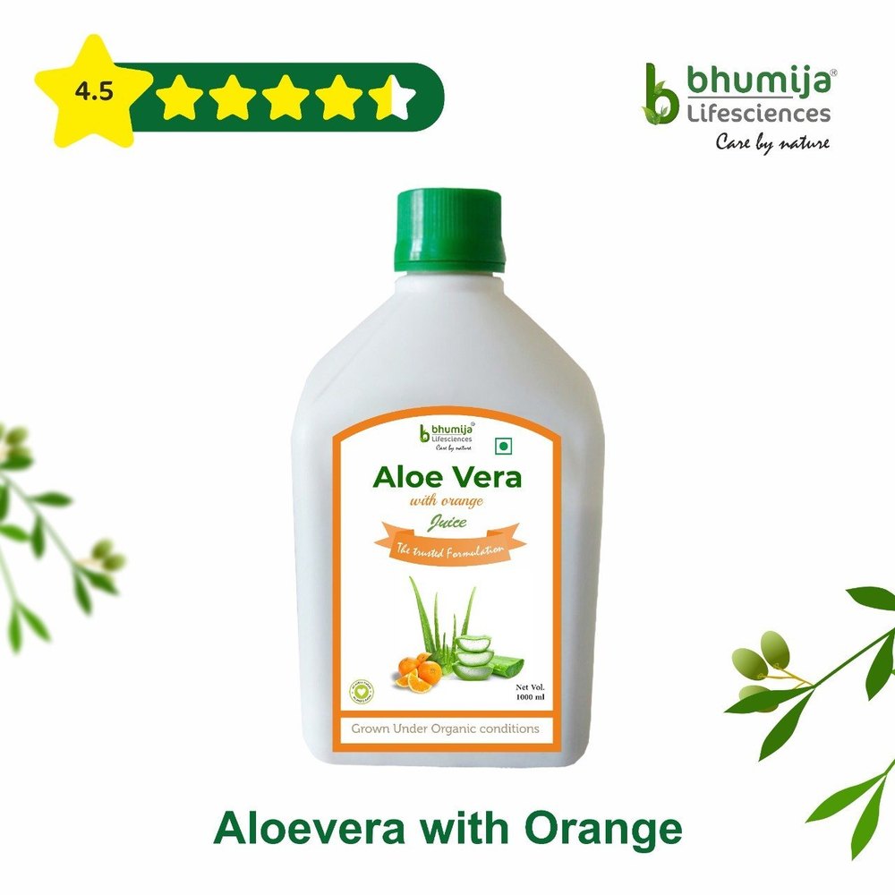 Bhumija lifesciences Aloe Vera Juice With Orange, 1000 ml, Packaging Type: Bottle