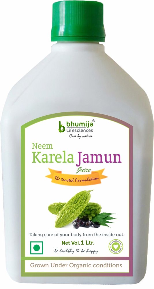 Bhumija lifesciences Neem Karela Jamun Juice, 1000 ml, Packaging Type: Bottle