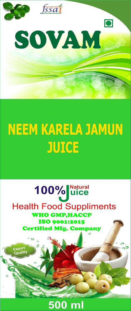 Neem Karela Jamun Juice, Packaging Size: 500 ml