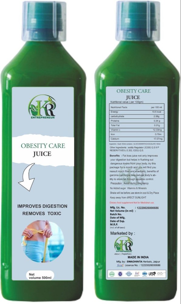 KRentreprenur Obesity Care Juice, Packaging Type: Bottle, Packaging Size: 500 ml