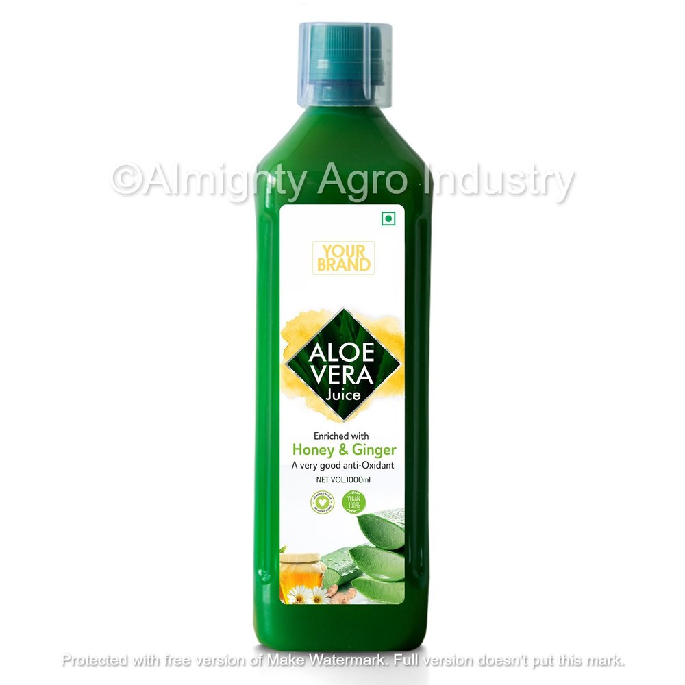 YOUR BRAND Aloe Vera Juice with honey ginger, Packaging Type: Bottle, 200-1000 ml