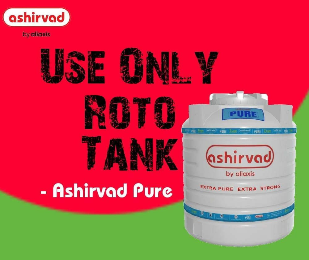 Round White Water Tank Pure Ashirwad, For Home
