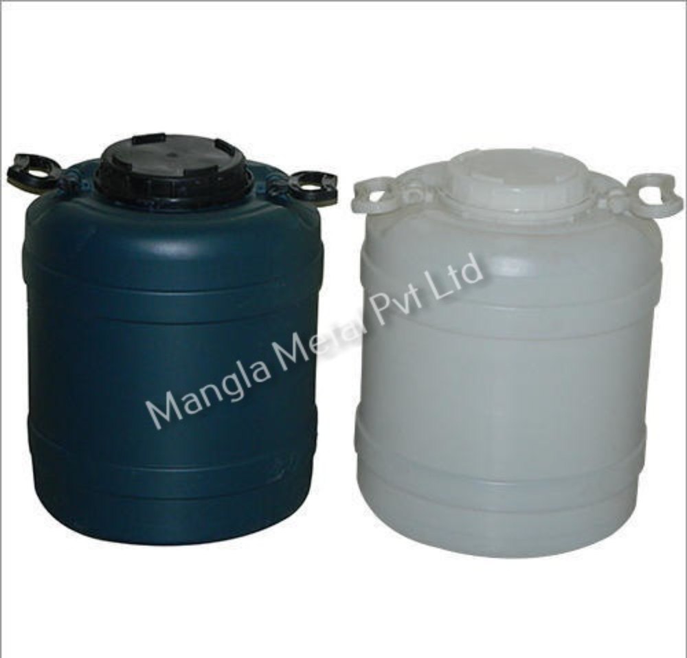 Blue, White Round Removable Head Plastic Drum, For Water Storage, Capacity: 50 Ltr