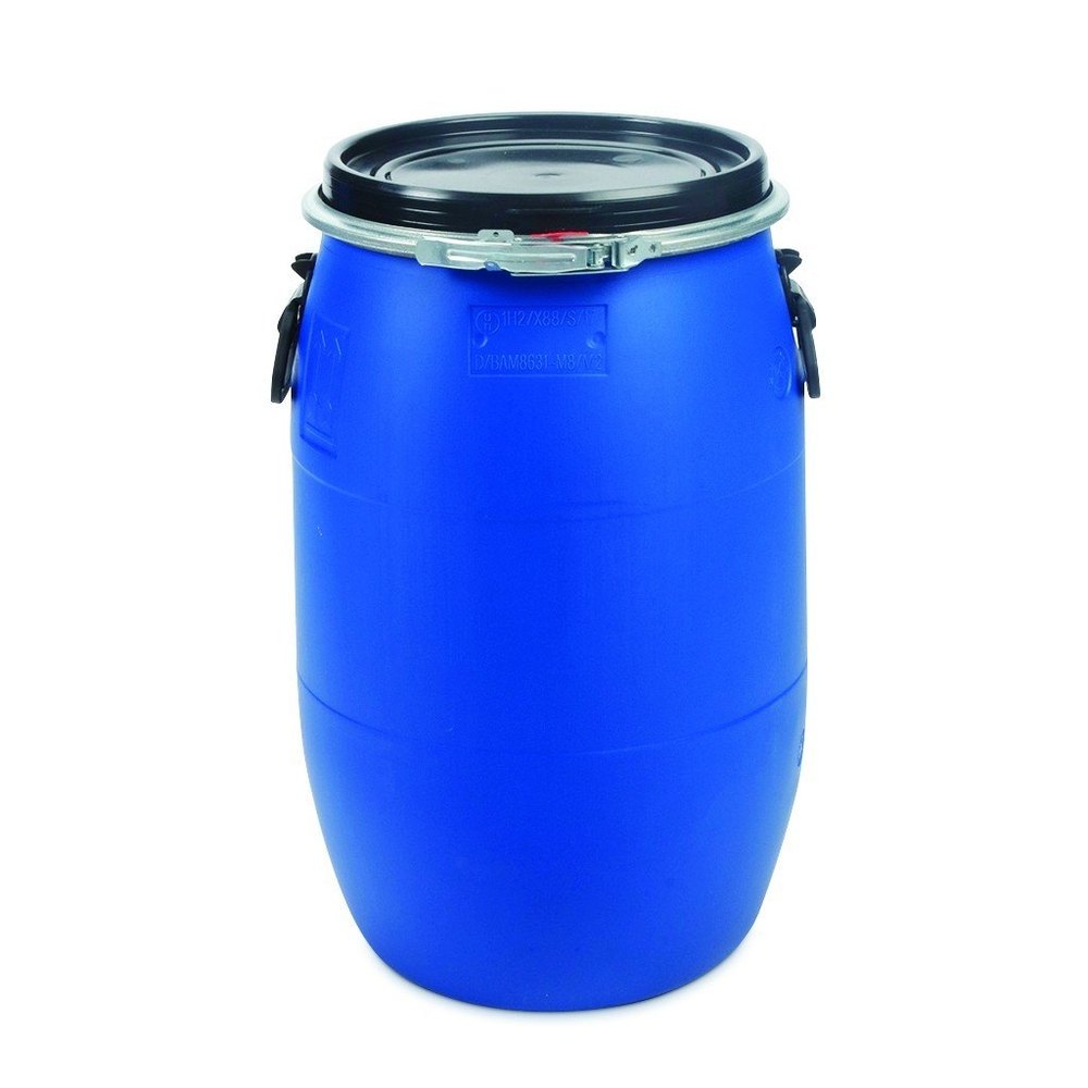 Blue HDPE Plastic Storage Drums, Capacity: 50 Liter