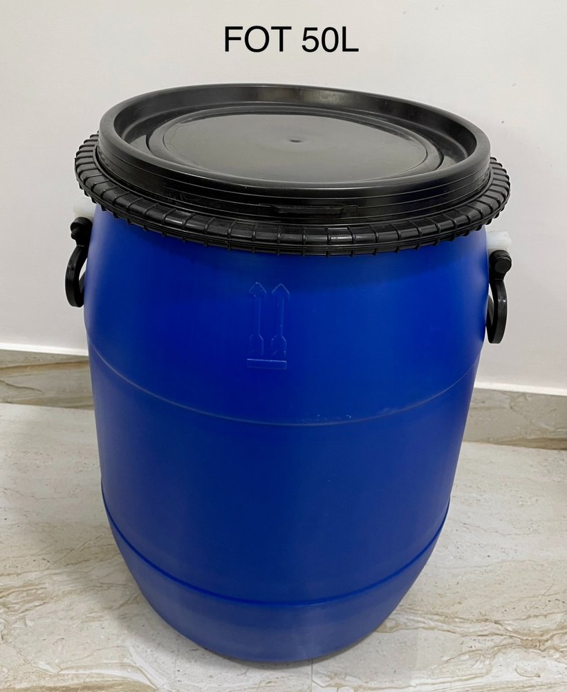 HDPE 55L Full Open Top Industrial Drum, Capacity: 50L