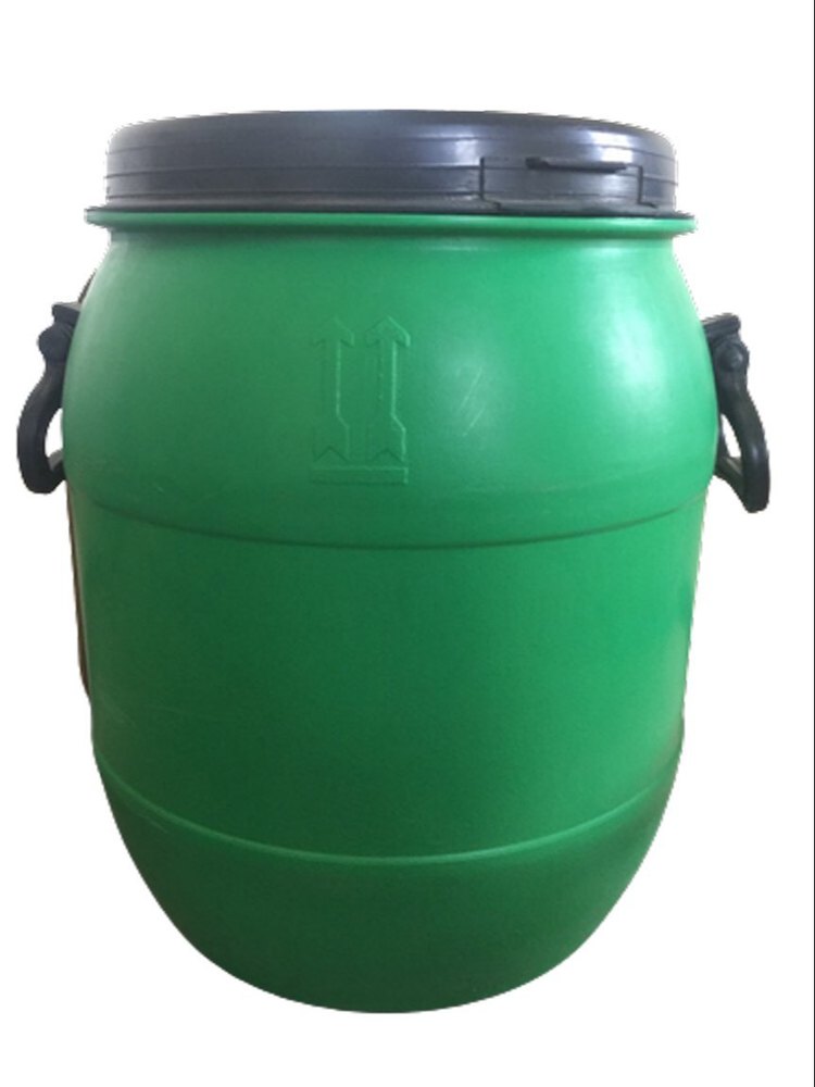 Round Chemical 25 L Green Plastic Storage Open Top Drum