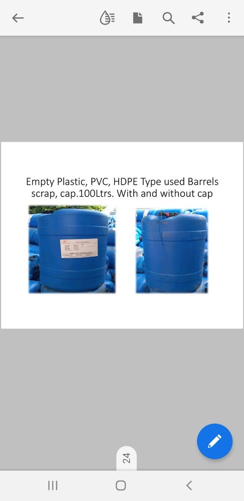 Empty Passaic, PVC, HDPE 100 litre drum, For Chemical Storage, Capacity: 90-110 L