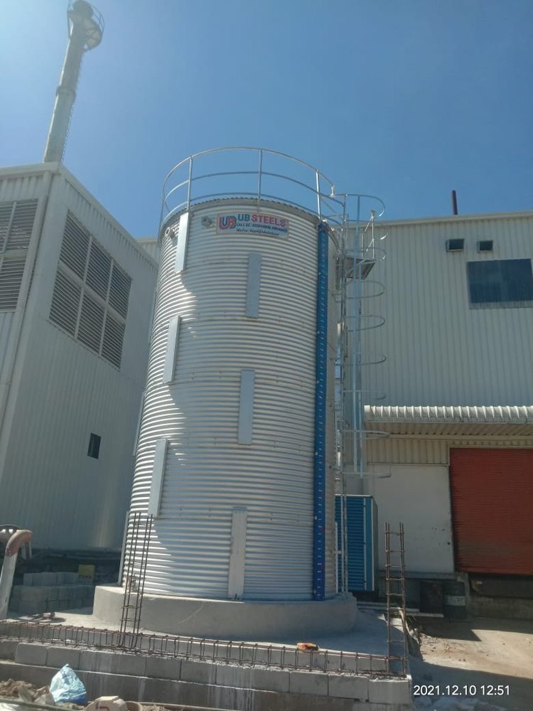 UB Steels Galvanized & Zinc-Aluminium Steel Water Storage Tank, Capacity: 200000 Liter