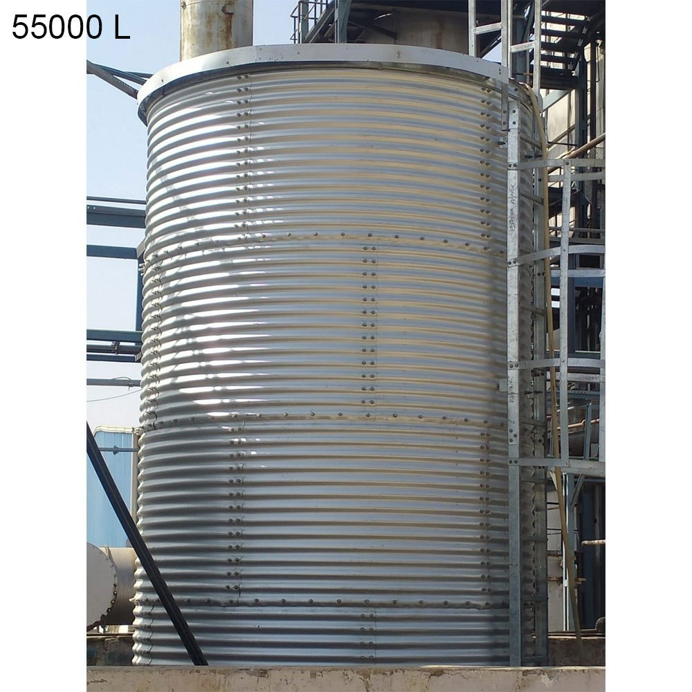 55000 L Zinc Aluminum Water Storage Tank, For Industrial