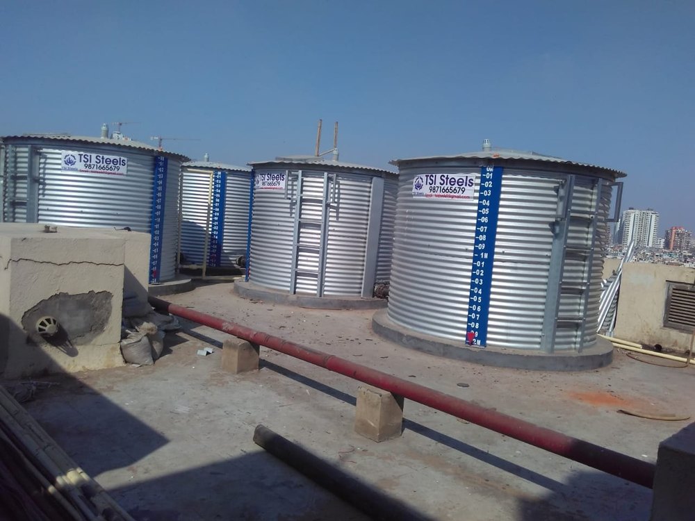 15000 L Zinc Aluminium Water Storage Tank, For Industrial, Capacity: 500000