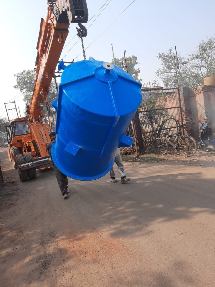 Blue Conical Bottom PP FRP Tank
