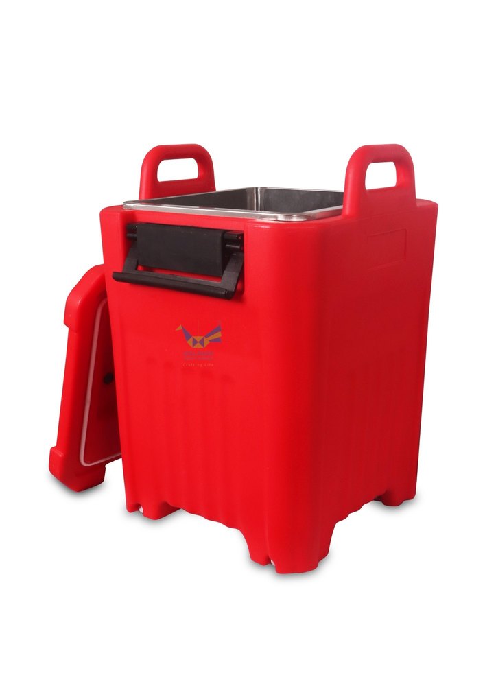 Stainless Steel Square Isothermal Container 50 LTR with Handle and Wheel