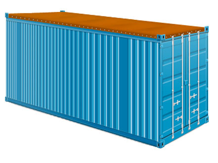 Blue Galvanized Steel 20 Open Top Container, Capacity: 20-30 ton