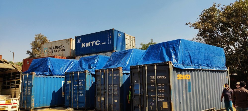 Open Top Container Tarpaulin Cover Services, For Industrial
