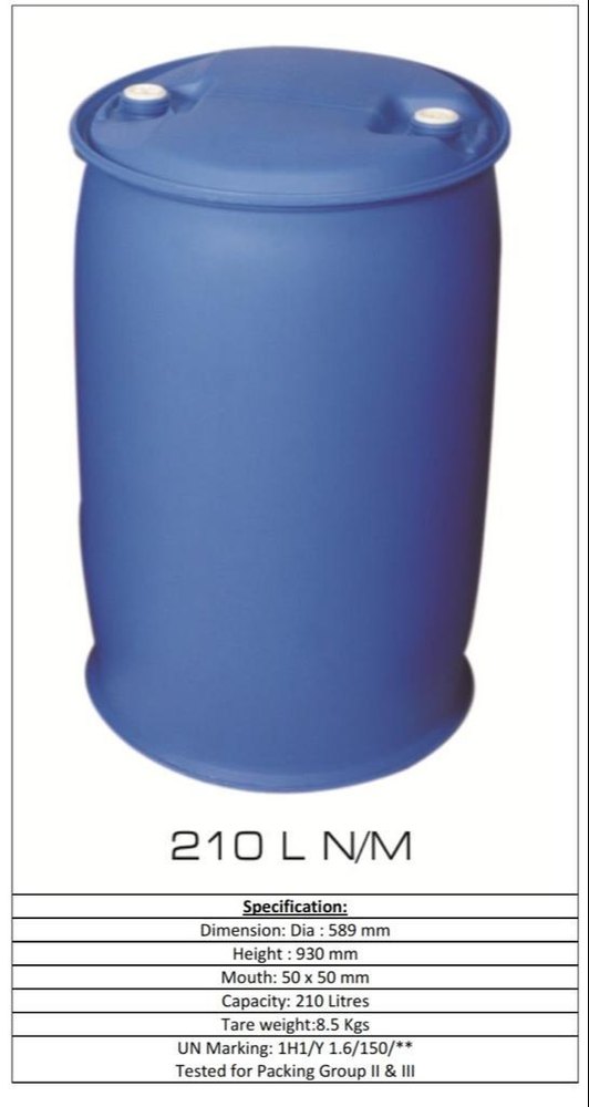 Chemicals Un Approved Drums, Packaging Type: Hdpe Plastic
