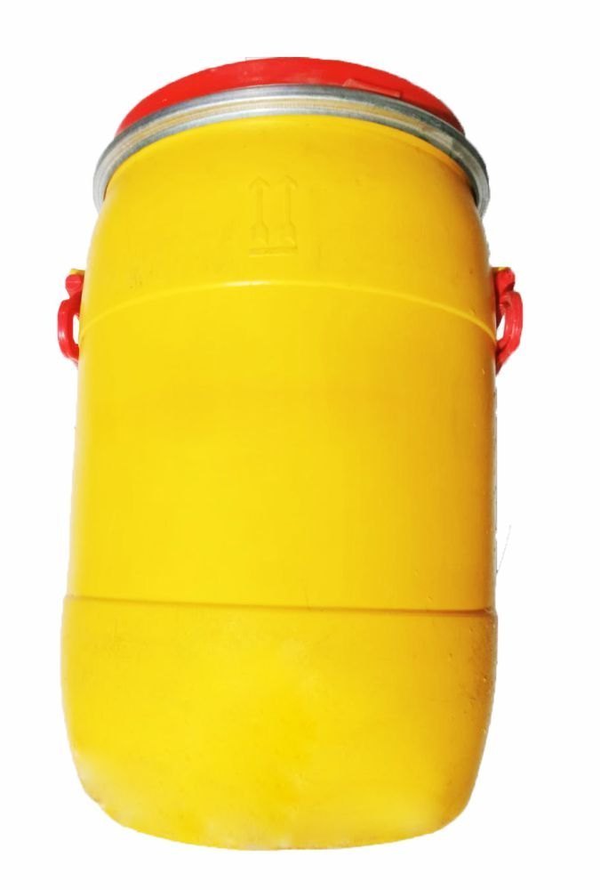 Open Yellow Adhesive Barrel Drum, Capacity: 0-50 Litres
