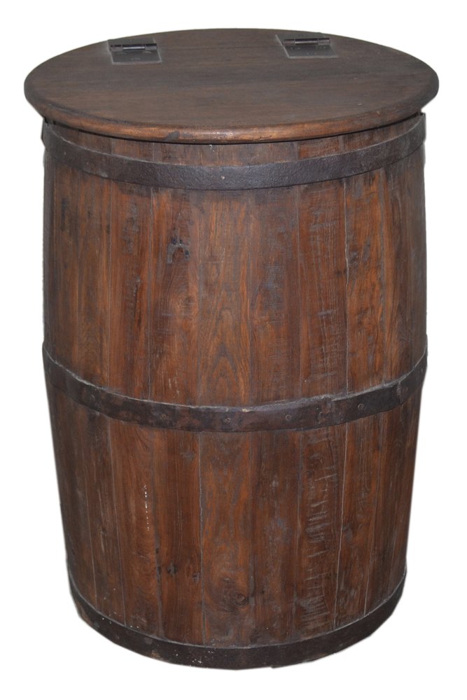 Shree Karni Handicrafts Multicolor Wooden Barrel Storage