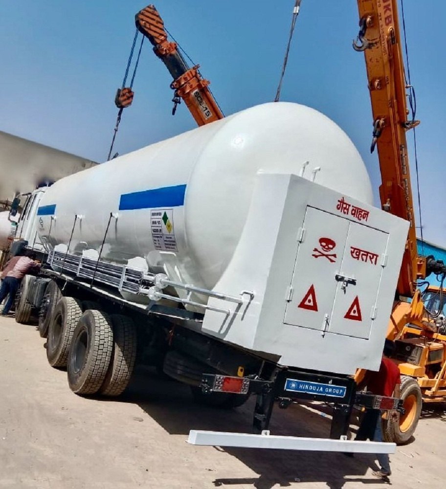Petroleum Liquid Oxygen Gas Transport Tank, For Transportation, Capacity: 1000 Litre