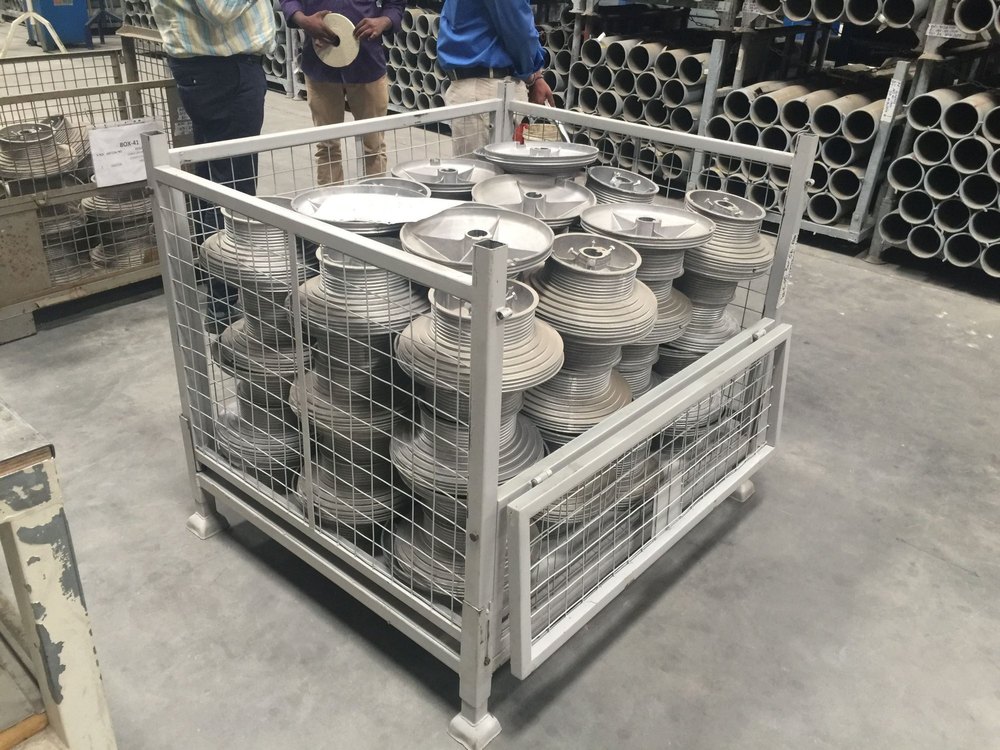 Compass Blue Collapsible Stackable Steel Pallet Container, Size/Dimension: 1200X1000X500