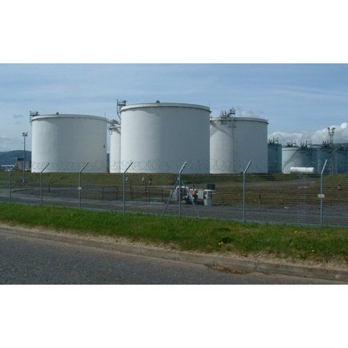 Silver Oil Storage Tank